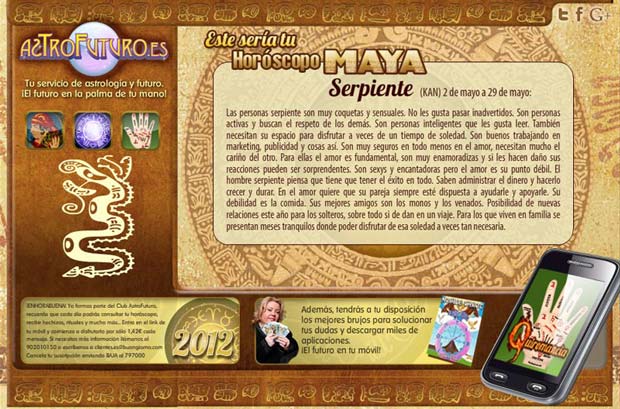 Landing Page Horóscopo Maya